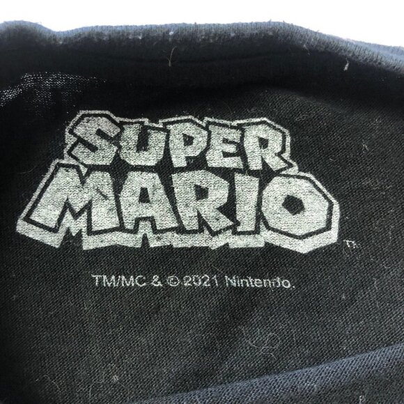 SUPER Mario Youth Black T-Shirt Size Small (6) - Picture 2 of 6